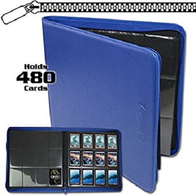 12 Pocket Card Binder, XL with Zipper (Blue)