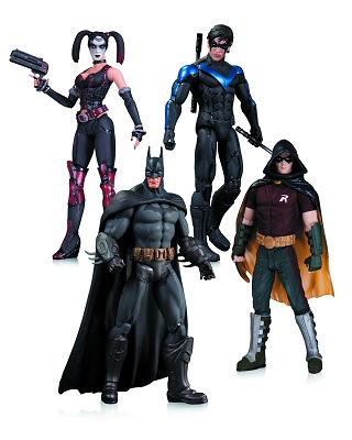 Arkham City Action Figure 4 Pack: Harley Quinn, Batman, Nightwing, Robin 