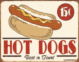 Hot Dogs Tin Sign