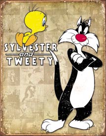 Sylvester and Tweety Tin Sign