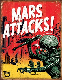 Mars Attacks Tin Sign