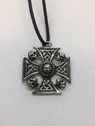 Cross with Skulls Necklace