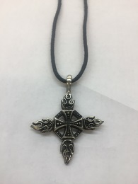 Fiery Iron Cross Necklace