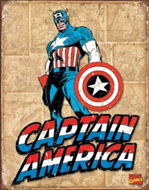 Captain America Retro Panels Tin Sign - 1736