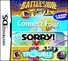 4 Game Pack: Battleship, Connect Four, Sorry, Trouble - DS