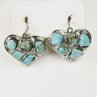 Semi Precious and Turquoise Earrings
