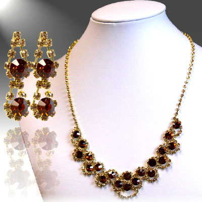 Necklace Sets: Gold / Smoked Topaz