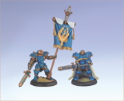 Warmachine: Cygnar: Stormblade Infantry Lieutenant and Standard Unit Attachment: 31023 - Used
