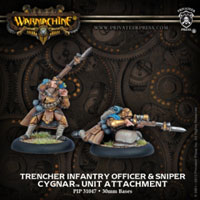 Warmachine: Cygnar: Trencher Infantry Officer and Sniper - Used