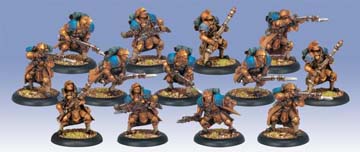 Warmachine: Cygnar: Trencher Infantry with Three Weapon Attachments (13): 31105 - Used