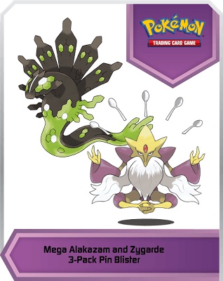 Pokemon TCG: Mega Alazkazam and Zygarde Pin 3 Pack