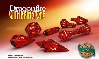 PolyHero Dice: Wizard Dragonfire w/ Brimstone