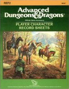 Dungeons and Dragons 2nd ed: Player Character Record Sheets: 9028 - Used