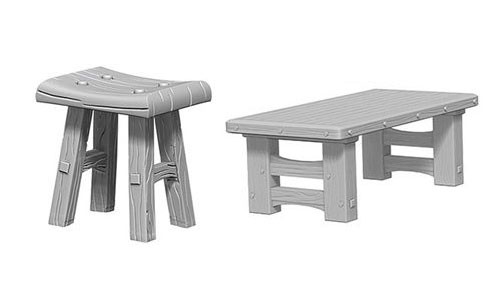 Wizkids Deep Cuts: Wooden Table and Stool