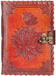 Lotus Flower Leather Journal