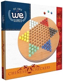 Wood Chinese Checkers Set with Glass Marbles