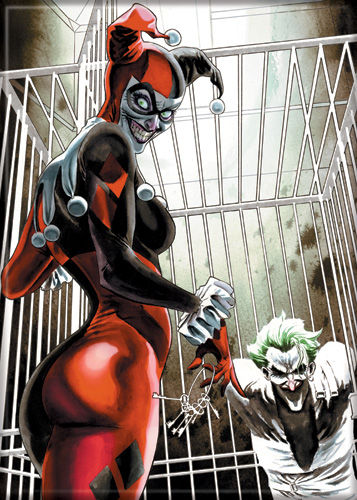 Photo Magnet: Harley with Joker in Cage 72538