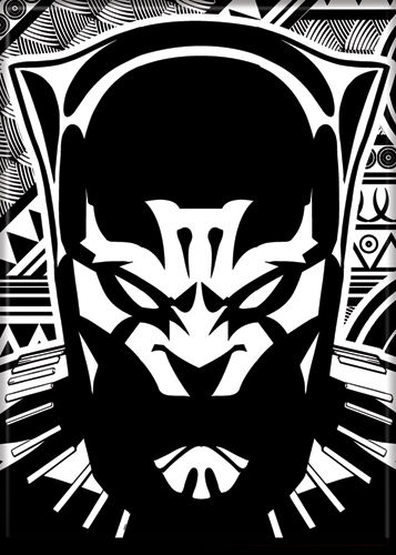 Photo Magnet: Black Panther Black and White Graphic 72673