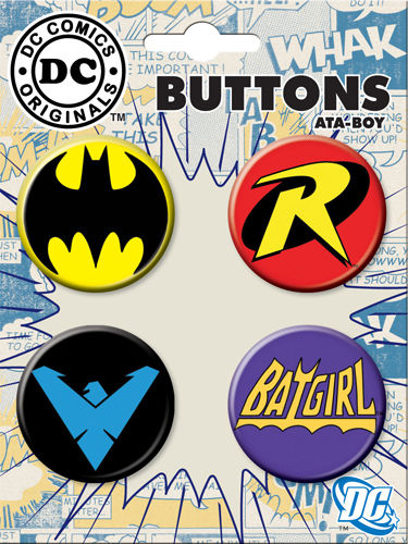 Carded 4 Button Set: Batman Logos 82689