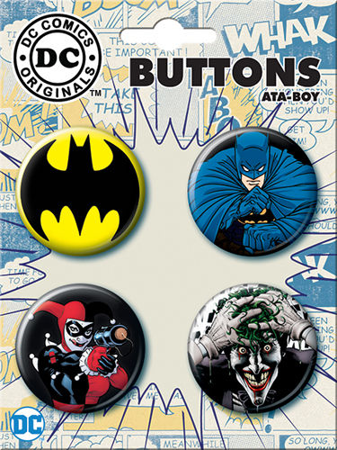 Carded 4 Button Set: Batman Joker Harley 84848