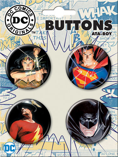 Carded 4 Button Set: DC Comics Alex Ross Art 86266