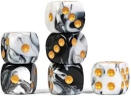 Color Blend 16mm Dice Block: Black and White