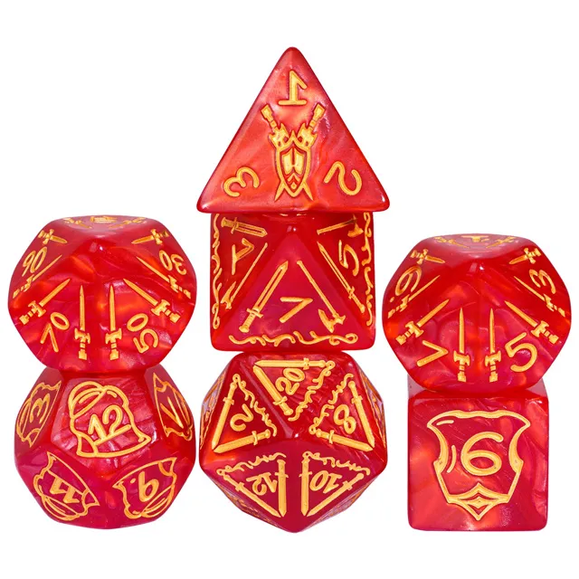 Acrylic Huge Pattern Dice: Red