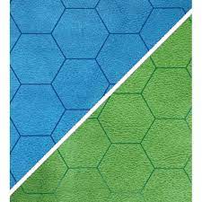 Battlemat: 1" Hex Reversible Blue-Green (23.5" x 26")