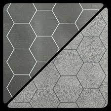 Battlemat: 1" Hex Reversible Black-Grey (23.5" x 26")