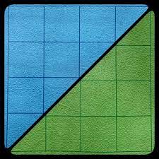 Megamat: 1" Square Reversible Blue-Green (34.5" x 48")