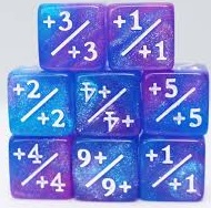 Magic the Gathering Counter Dice: Blue and Purple Glitter (Set of 8)