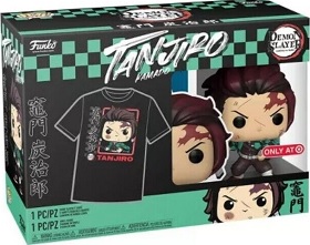Funko Pop: Demon Slayer: Tanjiro Kamado with bundled T-Shirt - Used