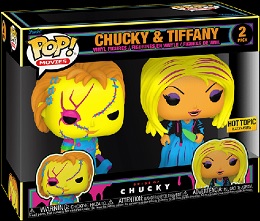 Funko Pop: Movies: Bride of Chucky: Chucky and Tiffany (2-Pack) (Blacklight) - Used