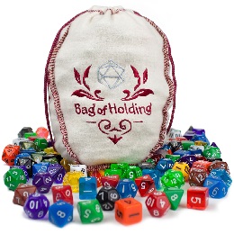 Bag of Holding: 140 Polyhedral Dice (20 Complete Sets)