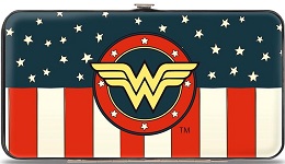 Wonder Woman Logo Red White and Blue Hinged Wallet