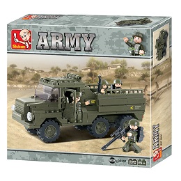 Bricks: Army: Heavy Military Troop Truck Building Brick Set