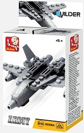 Bricks: Army: Gray Military Airplane Building Brick Set