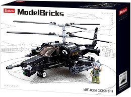 Bricks: Army: KA-50 Black Shark Helicopter Building Brick Kit