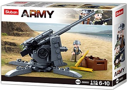 Bricks: Army: Howitzer 8mm Flak Anti-Tank gun Building Brick Kit