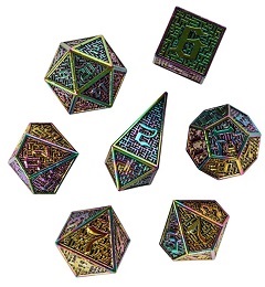 Rainbow Metal Maze Dice Set