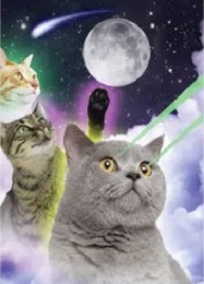 Jumbo Magnet: Cat with Laser Eyes