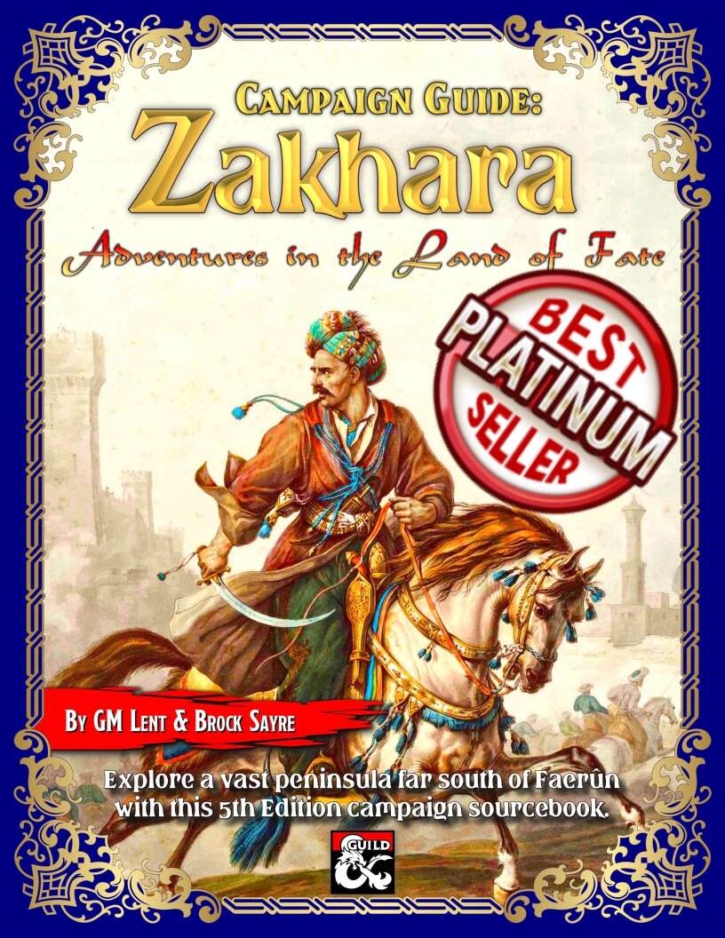 5E Campaign Guide: Zakhara: Adventures in the Land of Fate Sourcebook - Used