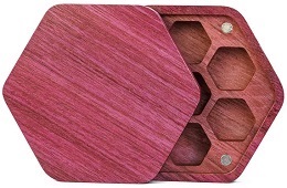 Purple Heart Wood Hexagon Dice Box