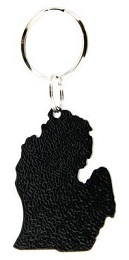 Keychain: Michigan Lower Peninsula Matte Black