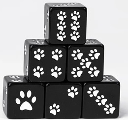 Cat Footprint D6 Block: Black