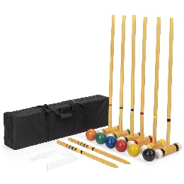 6-Player Outdoor Croquet Set w/ Deluxe Carrying Case