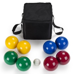 Deluxe 4-Player Resin Bocce Ball Set w/ Carrying Case (90mm)