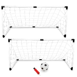 2-Pack Youth Soccer Goals w/ Soccer Ball and Pump