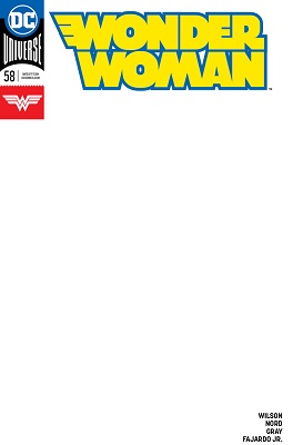 Wonder Woman no. 58 (Blank Variant) (2016 Series) 