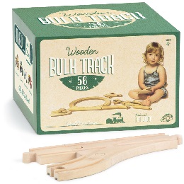 56-Piece Bulk Value Wooden Train Track Pack